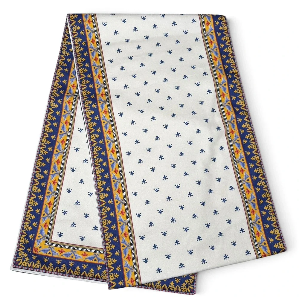 NWOT Williams Sonoma Sicily Mosaic 16x108 Table Runner Cotton European Floral